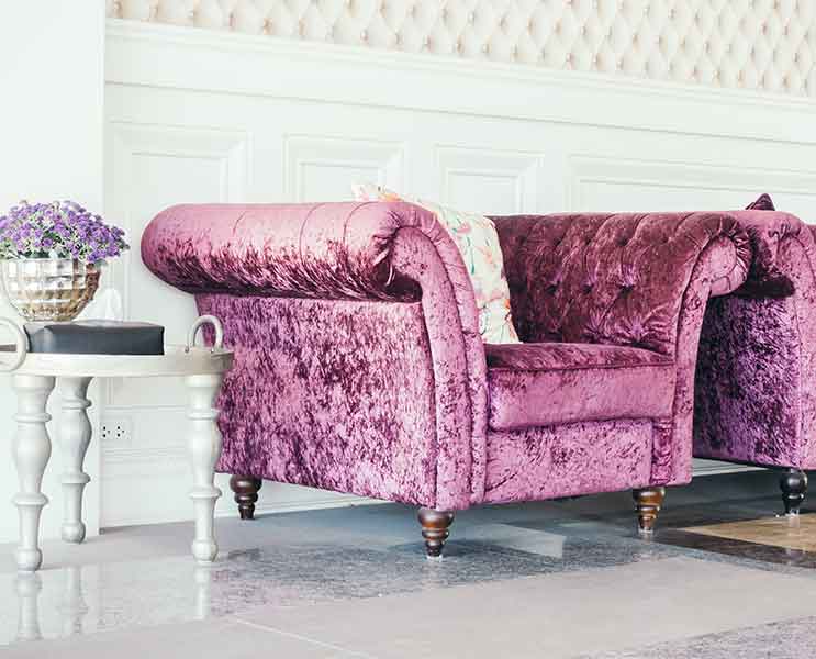Velvet and Fabric Upholstery